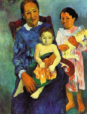 Paul Gauguin Tahitian Woman with Children 4